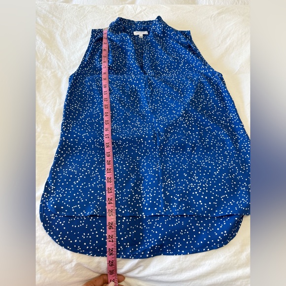 Equipment | Women’s Small | Blue Cheyenne Dot Print Sleeveless Blouse Tunic EUC - Picture 3 of 6